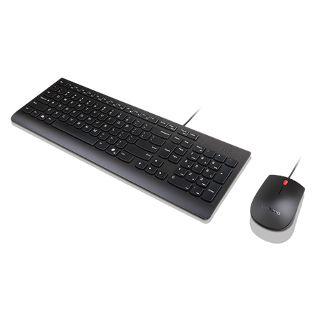 Lenovo Essential Wired Combo Keyboard and Mouse | Keyboard and Mouse Set | Wired | Mouse included | Nordic | Black