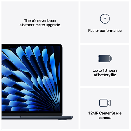 Apple MacBook | Air | Midnight | 13 " | IPS | 2560 x 1664 pixels | Apple M4 | 16 GB | Solid-state drive capacity 256 GB | Apple