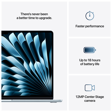 Apple MacBook | Air | Sky Blue | 15 " | IPS | 2880 x 1864 pixels | Apple M4 | 16 GB | Solid-state drive capacity 256 GB | Apple