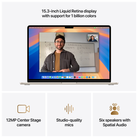 Apple MacBook | Air | Starlight | 15 " | IPS | 2880 x 1864 pixels | Apple M4 | 16 GB | Solid-state drive capacity 512 GB | Apple