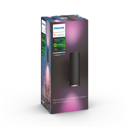 Philips Hue WCA Appear Outdoor Wall Lantern, Black | 8 W | 2000-6500 Hue White Colour Ambiance