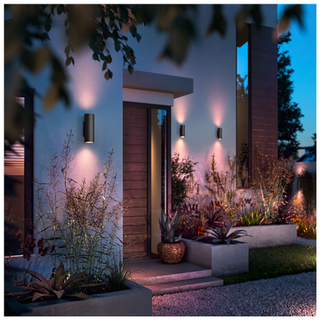 Philips Hue WCA Appear Outdoor Wall Lantern, Black | 8 W | 2000-6500 Hue White Colour Ambiance