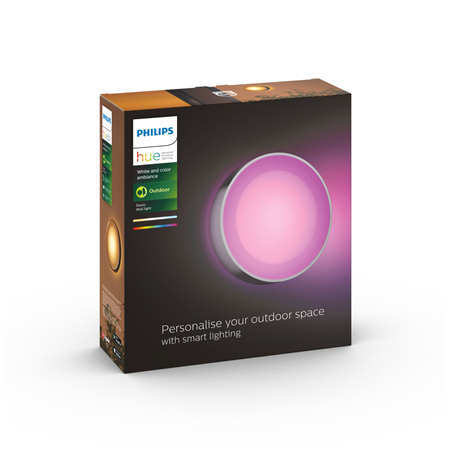 Philips Hue WCA Daylo Outdoor Wall Lantern, Inox | 15 W | 2000-6500 Hue White Colour Ambiance