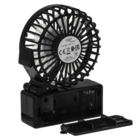 Adler Foldable mini fan | AD 7336 | Desk fan | Black | Diameter 6.5 cm | Number of speeds 1