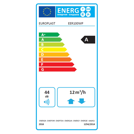 Europlast | Wall Recuperator | EER100WP, DN100 | White