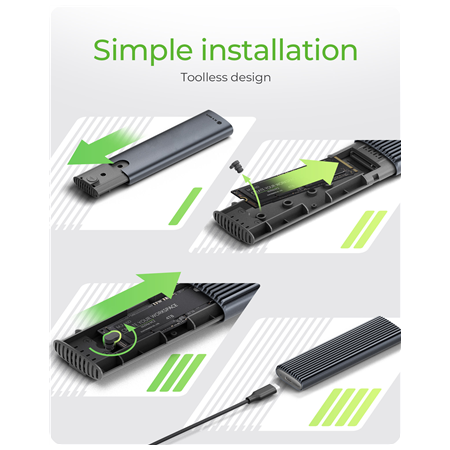 Raidsonic | M.2 NVMe and SATA SSD Enclosure via USB Type-C | IB-1808MCT-CU31