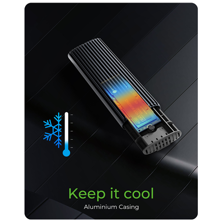 Raidsonic | M.2 NVMe and SATA SSD Enclosure via USB Type-C | IB-1808MCT-CU31