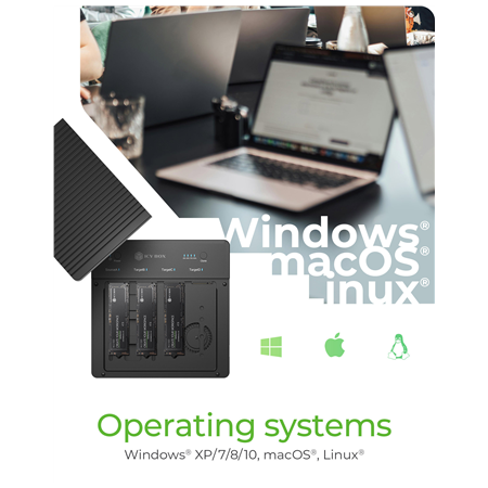 Raidsonic 4-Bays USB4 Duplicator (1:3 clone) for NVMe M.2 SSD | IB-4013MCL-C4