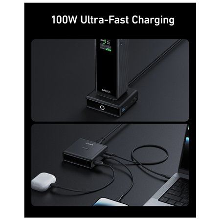 Anker Prime Charging Base for Power Bank, 100W | A1902311 | Black