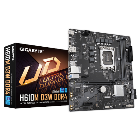 Gigabyte H610M D3W DDR4 | Processor family Intel | Processor socket LGA1700 | DDR4 | Supported hard disk drive interfaces M.2, S