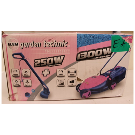 SALE OUT. Electric lawn mower ELEM, 1300 W, 32 cm, 25 l, includes 250 W trimmer | Sourcing | DAMAGED PACKAGING