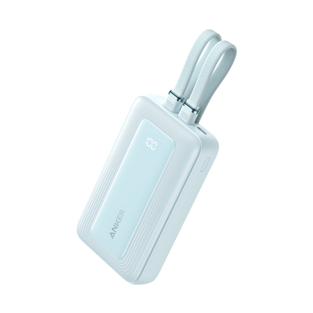 Anker Power Bank with Built-In USB-C and + Lighting Cable | A1680031 | 10000 mAh | 30W | Blue