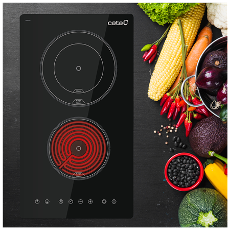 CATA Hob | TD 3002 BK | Vitroceramic | Number of burners/cooking zones 2 | Touch | Timer | Black