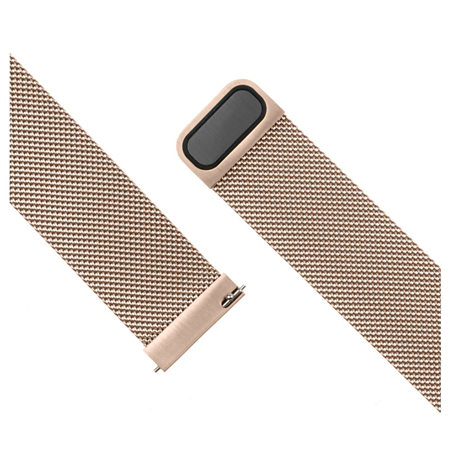 Fixed | Mesh Strap with Quick Release, 18mm, Stainless Steel Mesh Strap for Smartwatch | Gold