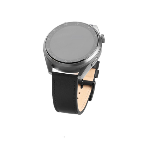 Fixed | Leather Strap with Quick Release 20mm for Smartwatch | Black