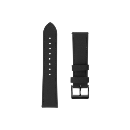 Fixed | Leather Strap with Quick Release 22mm for Smartwatch | Black