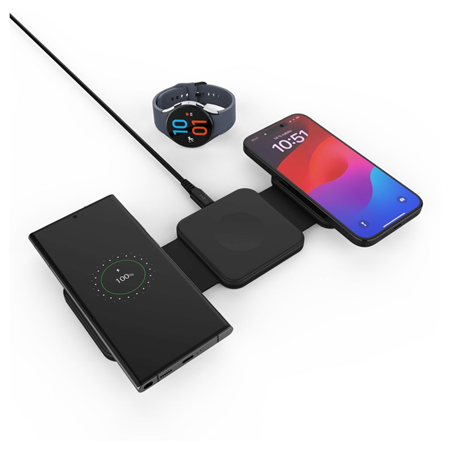Fixed | Wireless Foldable Charger 3in1 Flex for Samsung | FIXFLE-SA-BK | Black