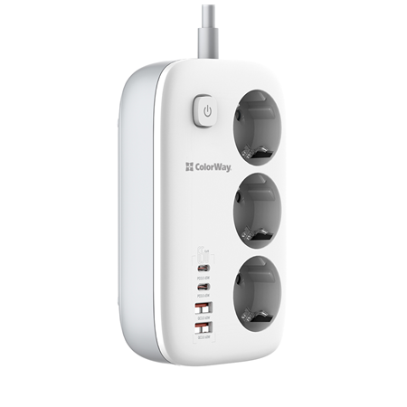 ColorWay Power Socket | CW-CHE34PDW