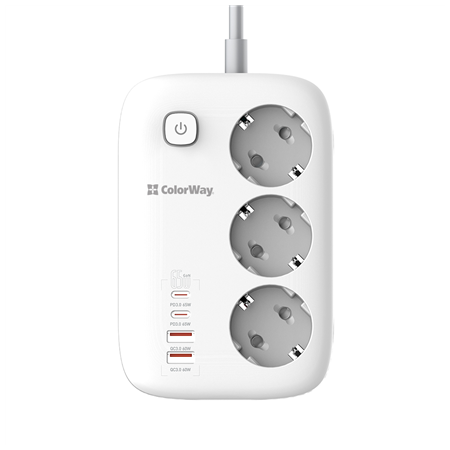 ColorWay Power Socket | CW-CHE34PDW