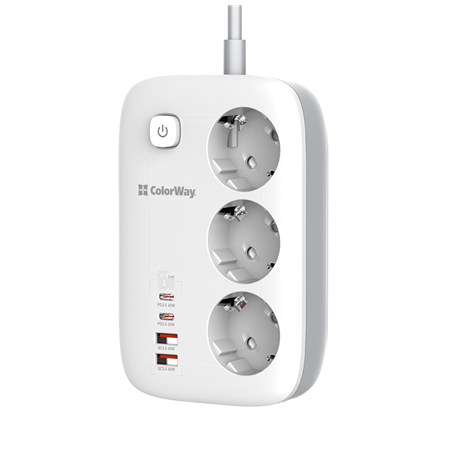 ColorWay Power Socket | CW-CHE34PDW