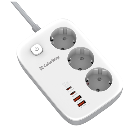 ColorWay Power Socket | CW-CHE34PDW