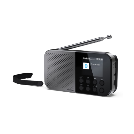 Sharp OSAKA Pocket/Handheld Portable Digital Radio | DR-P520(GY) | Bluetooth
