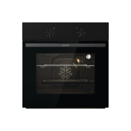 Gorenje Oven | BO6615E01B | 60 L | Electric | EnamelClean | Push pull buttons | Height 59.5 cm | Width 59.5 cm | Black