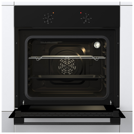 Gorenje Oven | BO6615E01B | 60 L | Electric | EnamelClean | Push pull buttons | Height 59.5 cm | Width 59.5 cm | Black