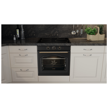 Gorenje Oven | BOS67372CLB | 77 L | Electric | AquaClean | Mechanical control | Steam function | Height 59.5 cm | Width 59.5 cm