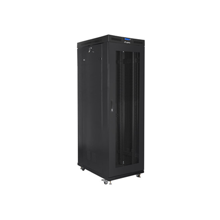 Lanberg | Rack cabinet 19" free-standing 27U/800x1000 (flat pack) with glass door, LCD | FF01-8027-23BL | Black