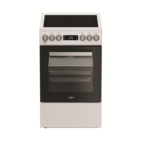 Whirlpool Cooker | Whirlpool | Hob type Vitroceramic | Oven type Electric | White | Width 50 cm | Depth 60 cm | 60 L