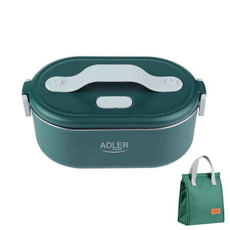 Adler | Electric lunch box with thermal bag | AD 4522 | 0.8 L | Plastic/Stainless steel | Green | Lid included