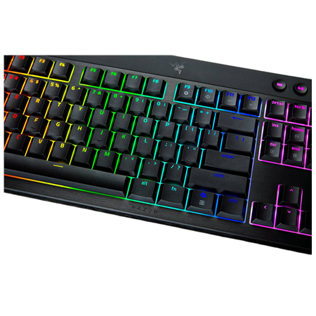 Razer | BlackWidow V4 Low-Profile Tenkeyless HyperSpeed | Keyboard | Wireless | US | Bluetooth | Black | Yellow Switches
