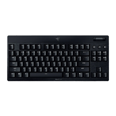 Razer | BlackWidow V4 Low-Profile Tenkeyless HyperSpeed | Keyboard | Wireless | US | Bluetooth | Black | Green Switches