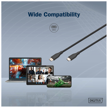 Digitus Silicone connection cable, 0.5 m | AK-300341-005-S | USB-C to USB-C
