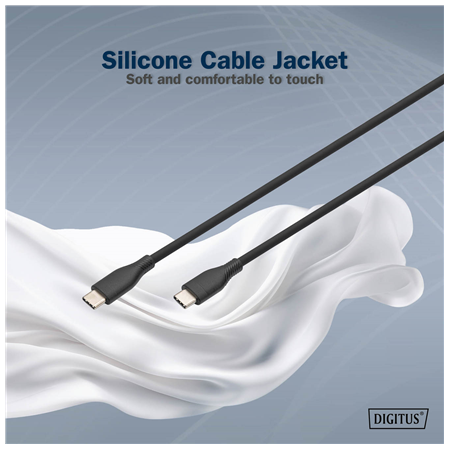 Digitus Silicone connection cable, 0.5 m | AK-300341-005-S | USB-C to USB-C
