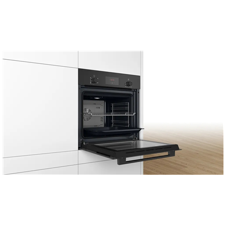 Bosch Oven | HBF133BA1 | 66 L | Electric | EcoClean | Knobs | Height 59.5 cm | Width 59.4 cm | Black