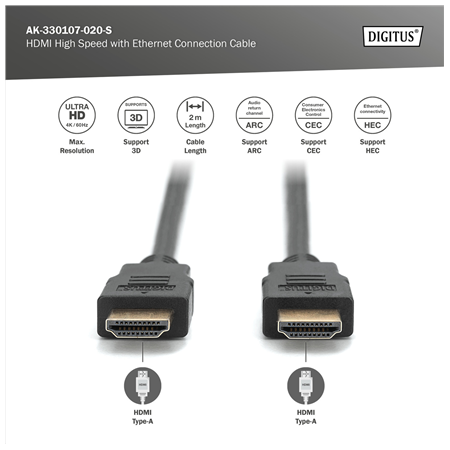 Digitus Connection Cable | HDMI to HDMI | 2 m