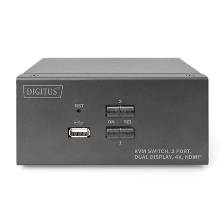Digitus KVM Switch, 2 Port, Dual Display, 4K, HDMI | DS-12860