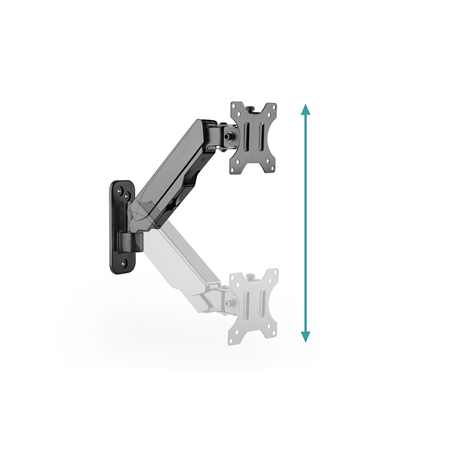 Digitus Wall mount | DA-90396 | Adjustable Height, Rotate, Tilt | 17-32 " | Maximum weight (capacity) 8 kg | Black