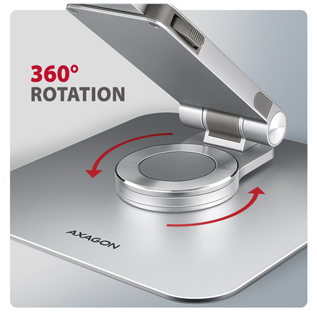 AXAGON Desk Mount | STND-LR stand with 360° rotation for laptops and tablets | Adjustable Height, Angle | 10-17.3 " | Aluminum