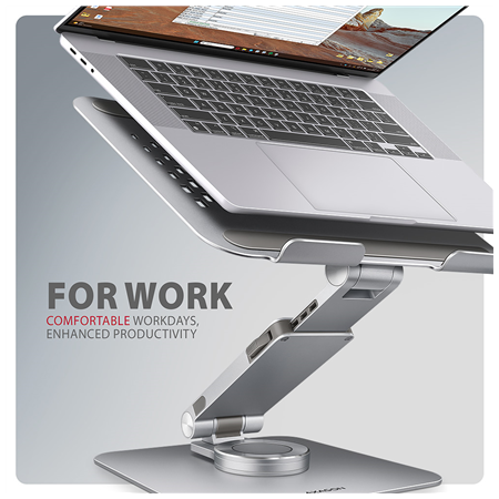 AXAGON Desk Mount | STND-LR stand with 360° rotation for laptops and tablets | Adjustable Height, Angle | 10-17.3 " | Aluminum
