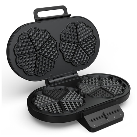 Princess Waffle Maker | 132384 | 1200 W | Number of pastry 10 | Heart shaped | Black