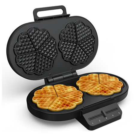 Princess Waffle Maker | 132384 | 1200 W | Number of pastry 10 | Heart shaped | Black