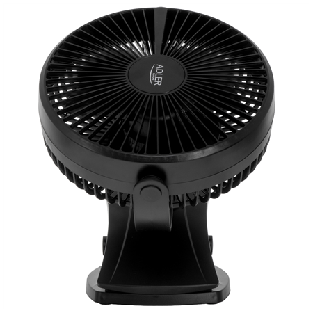 Adler Rechargeable Clip-on Desk Fan | AD 7342 | Table Fan | Black | Diameter 15.5 cm | Number of speeds 3 | Oscillation | 5 W