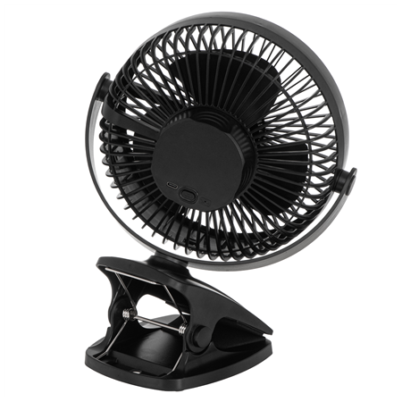 Adler Rechargeable Clip-on Desk Fan | AD 7342 | Table Fan | Black | Diameter 15.5 cm | Number of speeds 3 | Oscillation | 5 W