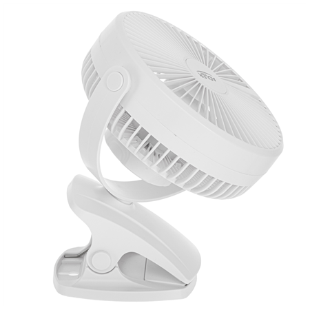 Adler Rechargeable Clip-on Desk Fan | AD 7342 | Table Fan | White | Diameter 15.5 cm | Number of speeds 3 | Oscillation | 5 W