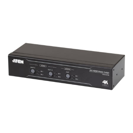 Aten 2x2 True 4K HDMI Matrix Switch with Audio De-Embedder | VM0202HB