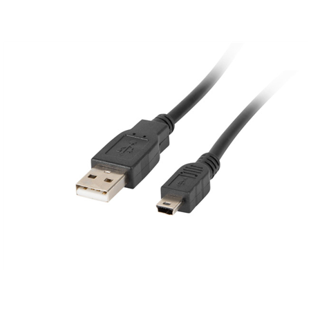 Lanberg Mini USB to USB Type-A 2.0 Cable, 1.8 m | CA-USBK-10CC-0018-BK | Mini USB to USB Type-A