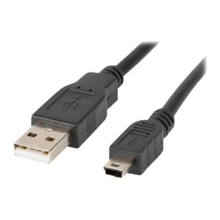 Lanberg Mini USB to USB Type-A 2.0 Cable, 1.8 m | CA-USBK-10CC-0018-BK | Mini USB to USB Type-A